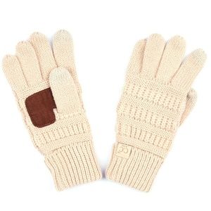 C.C Kids Cable Knit Anti-Slip Touchscreen Gloves